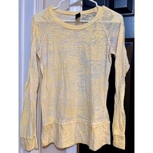 Alternative Apparel Burnout Long Sleeve Shirt - Yellow - Size L y2k style